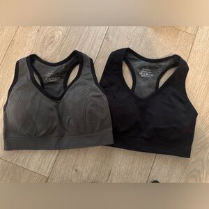2-Pack Seamless Racerback Sports Bras – Size Small (Black & Gray)